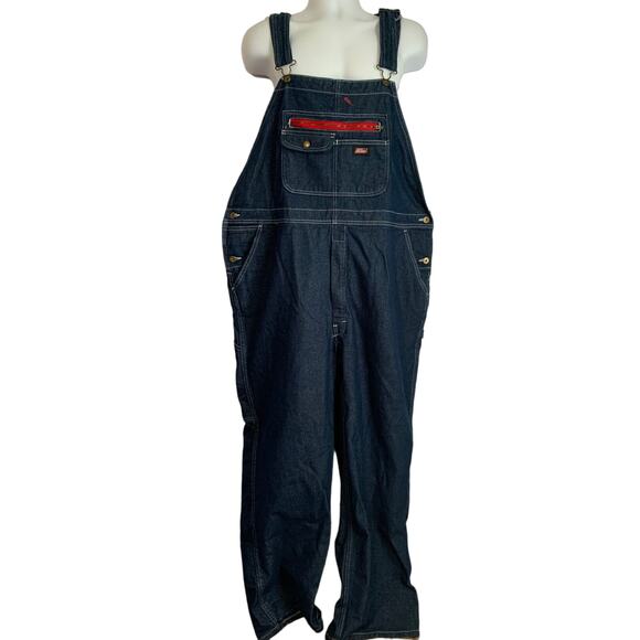 Dickies Bib Overalls NWOT Mens Size XL Regular Denim - Picture 1 of 10